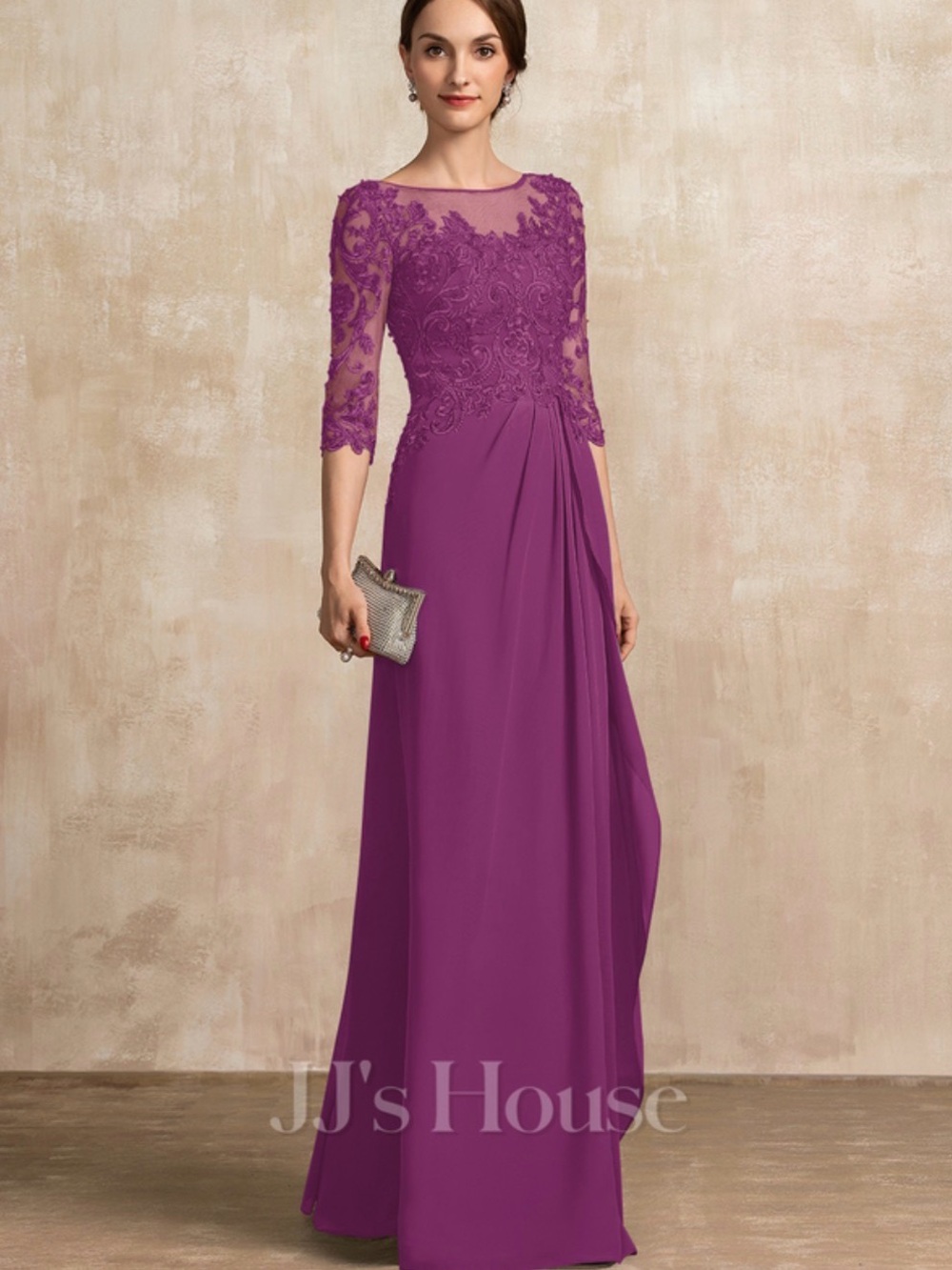 JJ's House Corisande Orchid A-line Sequins Lace Dress